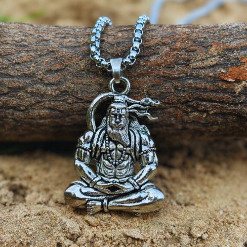 Meditation Hanuman Pendant with Chain