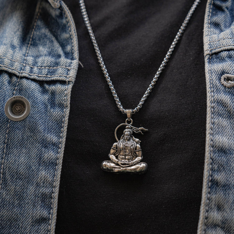 Meditation Hanuman Pendant with Chain
