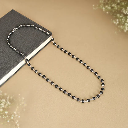 Silver Capped Karungali Mala - Natural Ebony Wood (Govt. Certified)