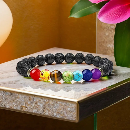 7 Chakra Band with Lawa Stone