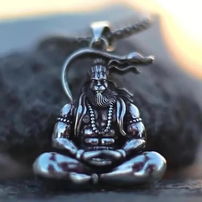 Meditation Hanuman Pendant with Chain